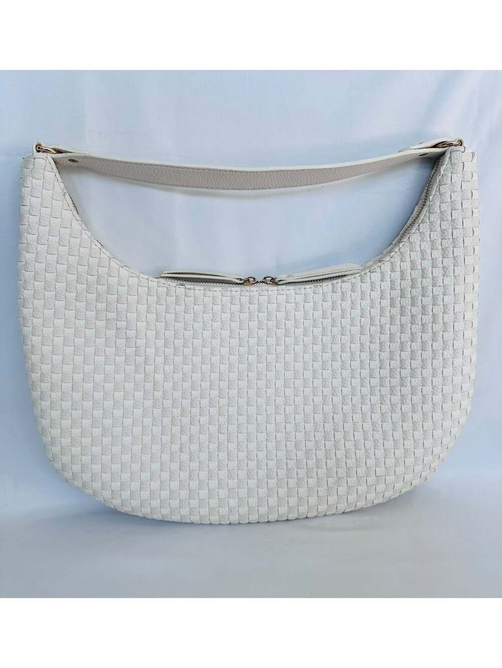 Ah-Dorned Crescent Shoulder Bag Vegan Leather Hobo Purse